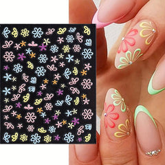 Chrysanthemum Nail Art Stickers 5D Self Adhesive Decals