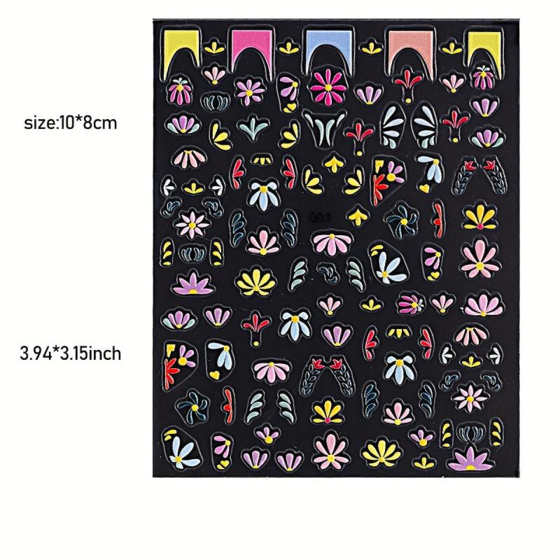Chrysanthemum Nail Art Stickers 5D Self Adhesive Decals