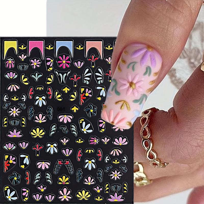 Chrysanthemum Nail Art Stickers 5D Self Adhesive Decals