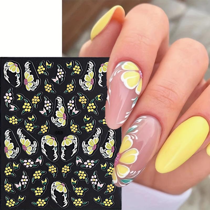 Chrysanthemum Nail Art Stickers 5D Self Adhesive Decals