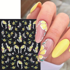 Chrysanthemum Nail Art Stickers 5D Self Adhesive Decals