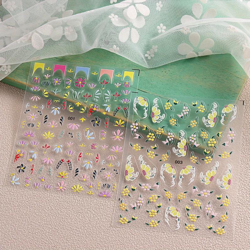 Chrysanthemum Nail Art Stickers 5D Self Adhesive Decals