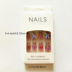 24 Pcs Aurora Changing Nail Stickers Gradient Design