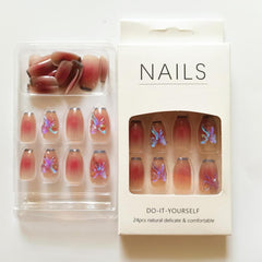 24 Pcs Aurora Changing Nail Stickers Gradient Design