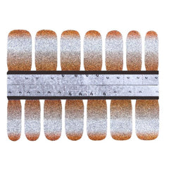 Gradient Glitter Nail Powder Vinyls Nail Stencil Set