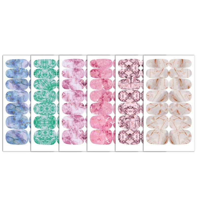 Marble Nail Polish Stickers Self Adhesive Nail Art Decal Strips