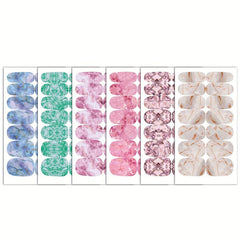 Marble Nail Polish Stickers Self Adhesive Nail Art Decal Strips