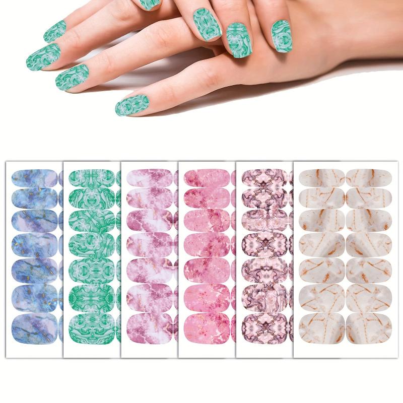 Marble Nail Polish Stickers Self Adhesive Nail Art Decal Strips