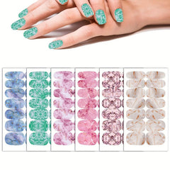 Marble Nail Polish Stickers Self Adhesive Nail Art Decal Strips
