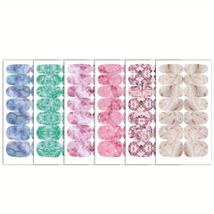 Marble Nail Polish Stickers Self Adhesive Nail Art Decal Strips