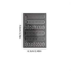 Rose 3D Adhesive Nail Decal Metal Curve Striped Line Stylish Design