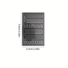Rose 3D Adhesive Nail Decal Metal Curve Striped Line Stylish Design
