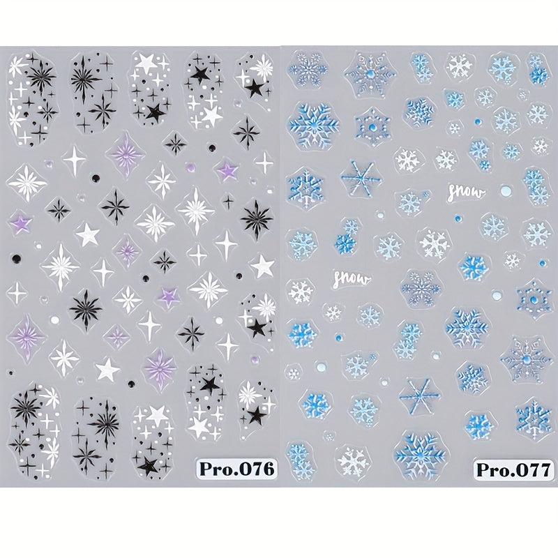5D Christmas Nail Art Stickers Santa Snowflake Bell Tree Decals DIY Salons