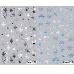 5D Christmas Nail Art Stickers Santa Snowflake Bell Tree Decals DIY Salons