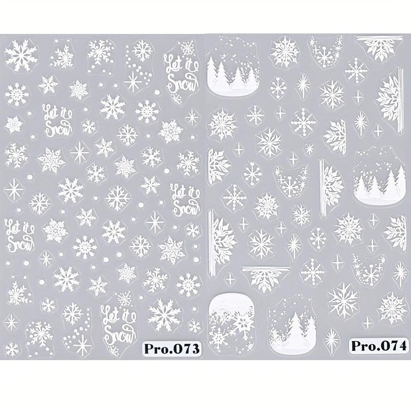 5D Christmas Nail Art Stickers Santa Snowflake Bell Tree Decals DIY Salons