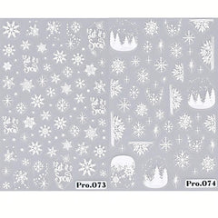 5D Christmas Nail Art Stickers Santa Snowflake Bell Tree Decals DIY Salons