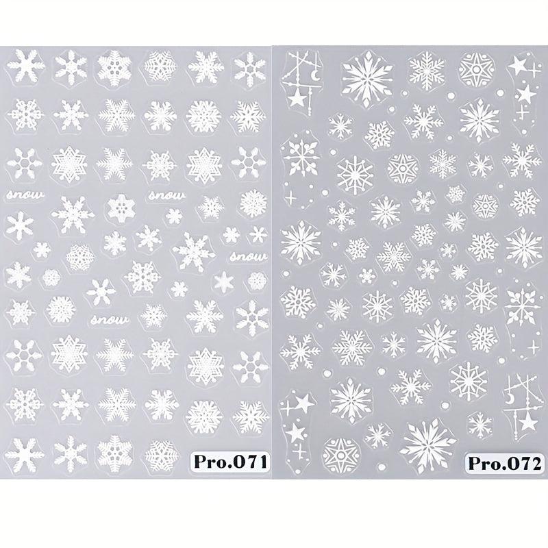 5D Christmas Nail Art Stickers Santa Snowflake Bell Tree Decals DIY Salons