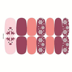 Christmas Glitter Nail Art Strips Self Adhesive Wraps for DIY Manicures