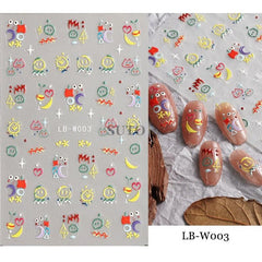 Halloween Nail Art Stickers Cat Butterfly Nail Art Decals