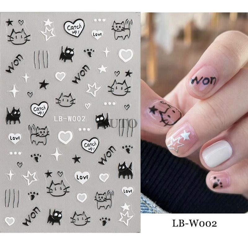 Halloween Nail Art Stickers Cat Butterfly Nail Art Decals