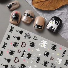 Halloween Nail Art Stickers Cat Butterfly Nail Art Decals
