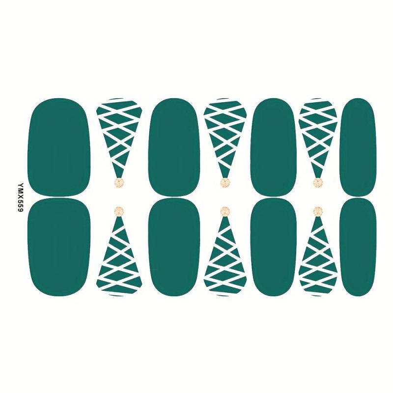 Christmas Nail Polish Stickers Decal Strips DIY Manicure Art Kit 8 Sheets Pack