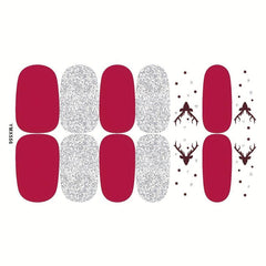 Christmas Nail Polish Stickers Decal Strips DIY Manicure Art Kit 8 Sheets Pack