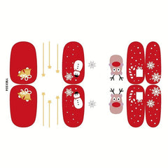 Christmas Nail Polish Stickers Decal Strips DIY Manicure Art Kit 8 Sheets Pack