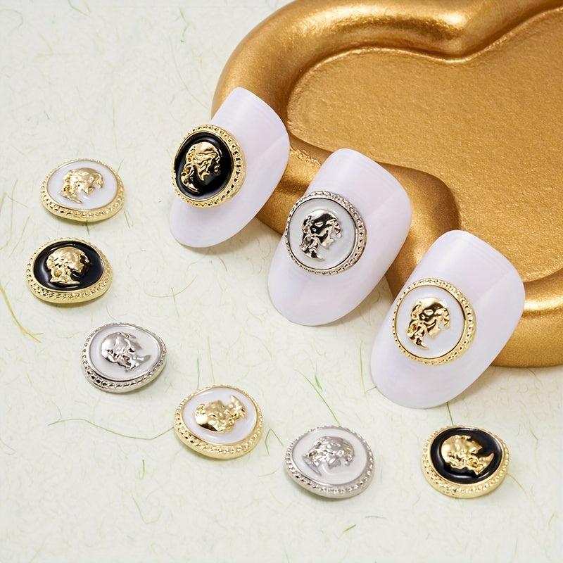 5pcs 3D Alloy Queen Nail Pendant for Nail Art DIY & Wedding