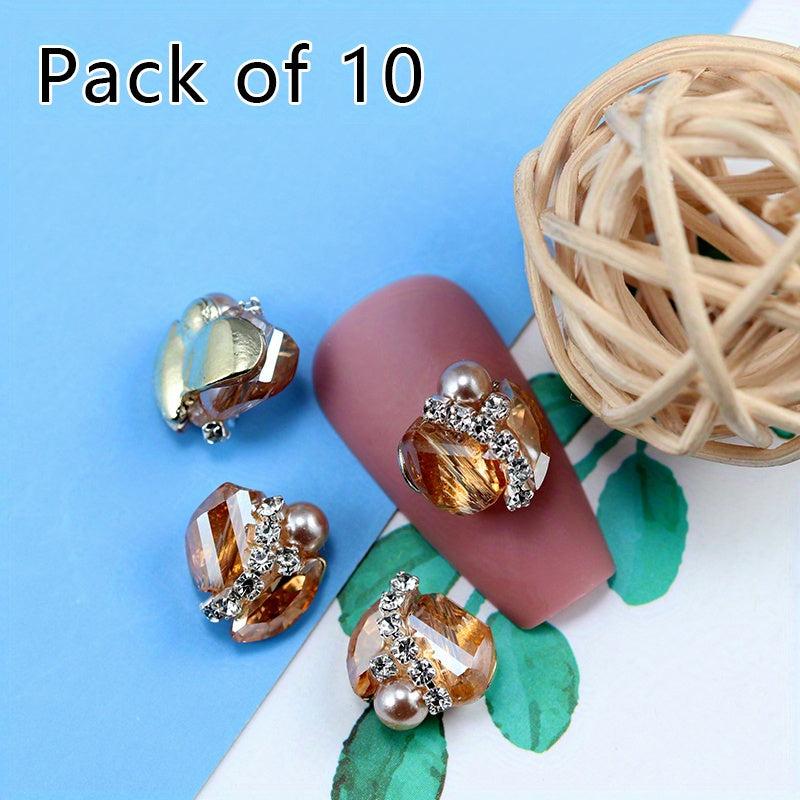 10pcs Colorful Alloy Nail Art Charms Rhinestones Gemstones DIY