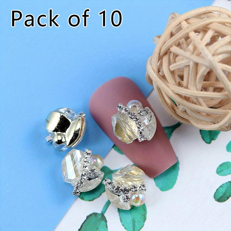 10pcs Colorful Alloy Nail Art Charms Rhinestones Gemstones DIY