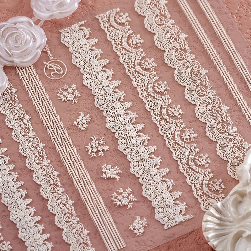 5D Embossed Lace Nail Decals Nail Art Decorations