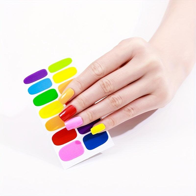 Waterproof Nail Polish Stickers Self Adhesive Manicure Full Cover Nail Wraps