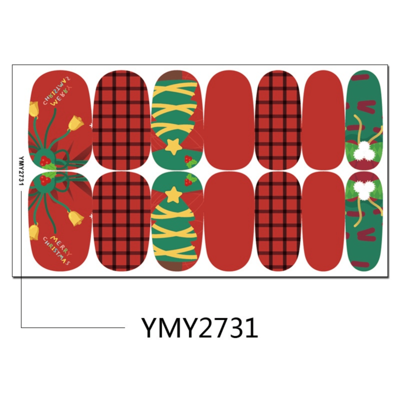 Xmas Nail Art Strips Snowman Santa Full Cover Designs