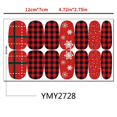 Xmas Nail Art Strips Snowman Santa Full Cover Designs