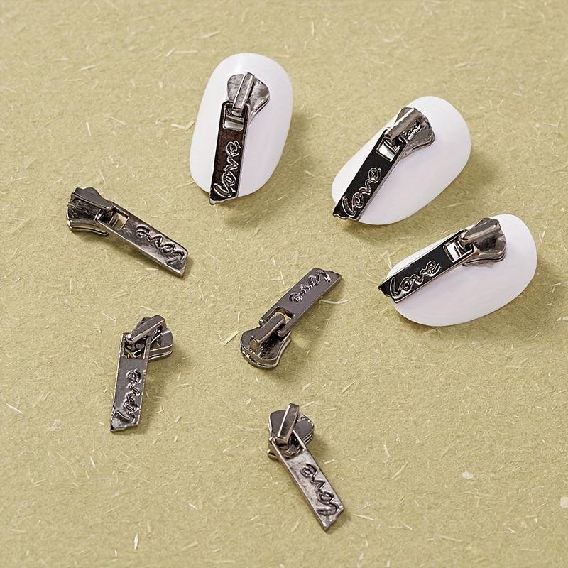 5pcs Easter Nail Art Charms with Zipper & Rhinestones for DIY Crafts