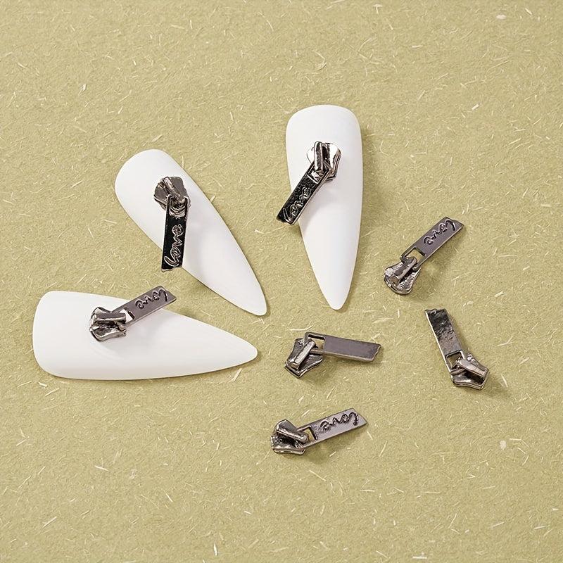 5pcs Easter Nail Art Charms with Zipper & Rhinestones for DIY Crafts
