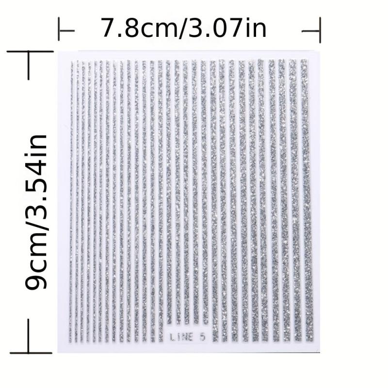 Glitter Nail Art Stickers Self Adhesive Nail Decals for DIY Manicures