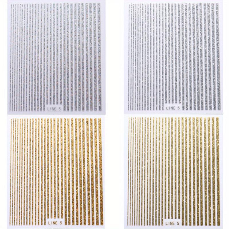Glitter Nail Art Stickers Self Adhesive Nail Decals for DIY Manicures