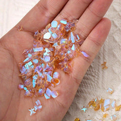 Aurora Cystal Nail Art Rhinestones Peach Sea Pink Grey Gemstones