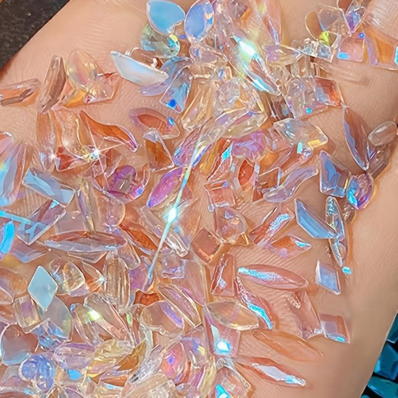 Aurora Cystal Nail Art Rhinestones Peach Sea Pink Grey Gemstones