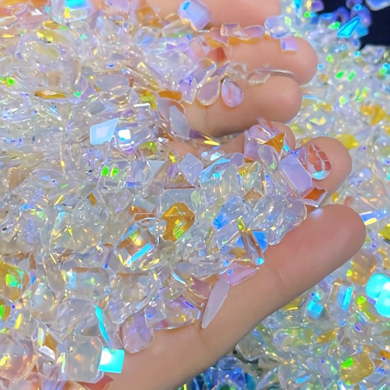 Aurora Cystal Nail Art Rhinestones Peach Sea Pink Grey Gemstones