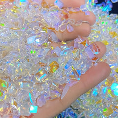 Aurora Cystal Nail Art Rhinestones Peach Sea Pink Grey Gemstones