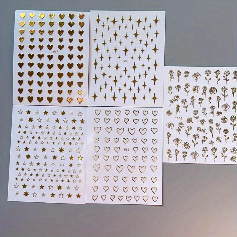 Rose Nail Art Stickers Self Adhesive Decals for DIY or Nail Salons