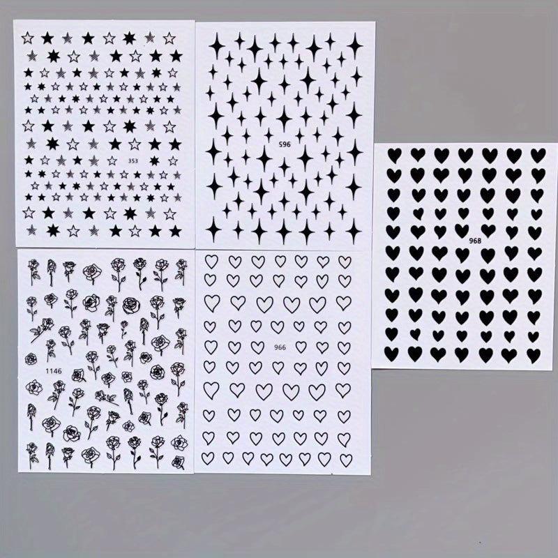 Rose Nail Art Stickers Self Adhesive Decals for DIY or Nail Salons