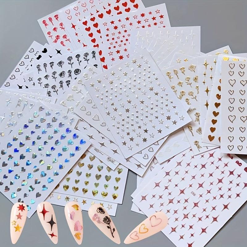 Rose Nail Art Stickers Self Adhesive Decals for DIY or Nail Salons