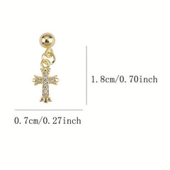 3D Cross Nail Charms Nail Art Decorations Pearl Gems Diamond Studs for Women