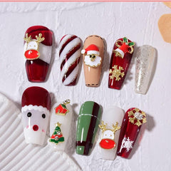 Christmas Nail Art Charms Alloy Santa Claus Elk Snowflake Accessories