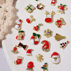Christmas Nail Art Charms Alloy Santa Claus Elk Snowflake Accessories