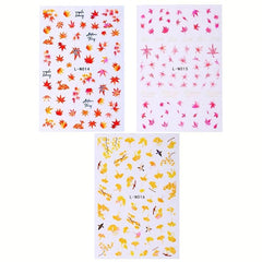 Maple Leaf Pumpkin Nail Art Stickers - Fall Nail Decals